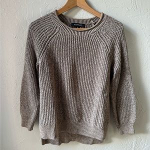 Oatmeal Knit pullover sweater, raglan sleeves Ellen Tracy M